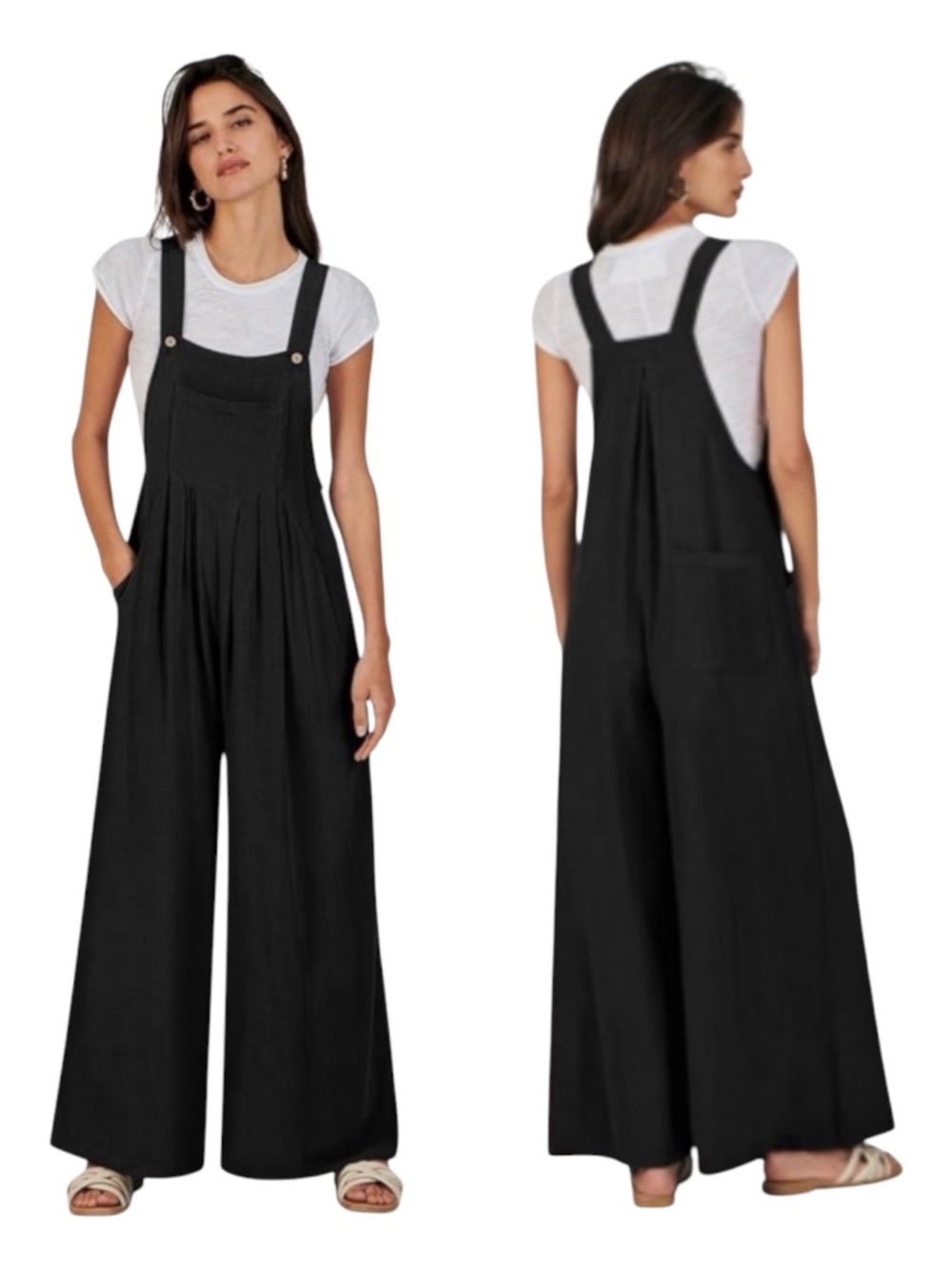 Halara Wide Leg Bib Overalls Jumpsuit Front Pockets Womens L Adjustable Gorpcore